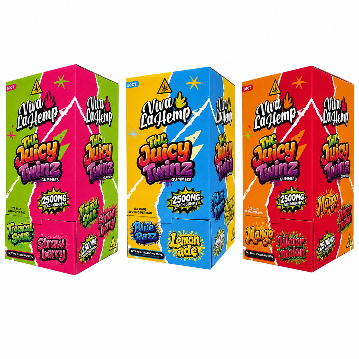 Viva La Hemp Juicy Twins 5000mg THC Gummies 50ct Box product image