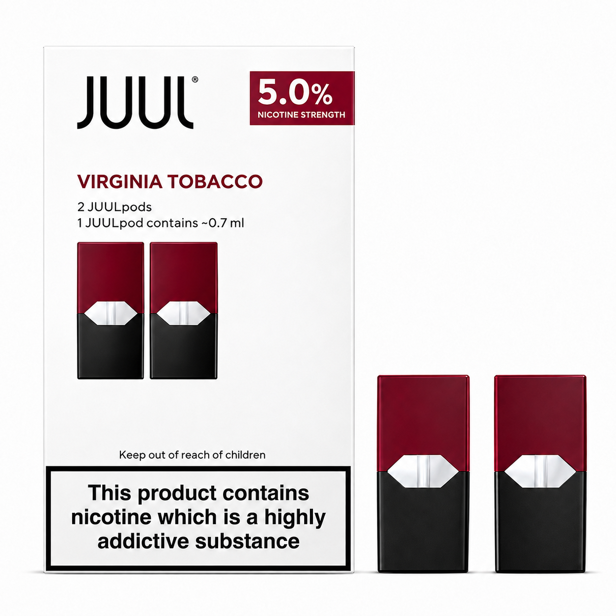 Juul Virginia Tobacco Pods Refill Kit 5%-1.4ML -2PK 8ct Display product image