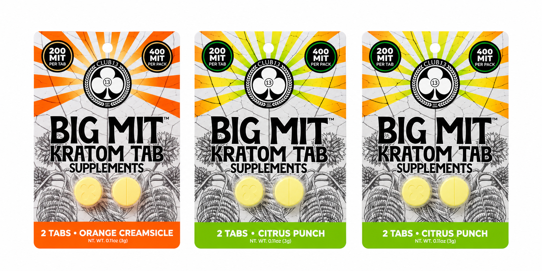 Club 13 BIG MIT 200mg Kratom Tablet 5pk - 5ct Display product image