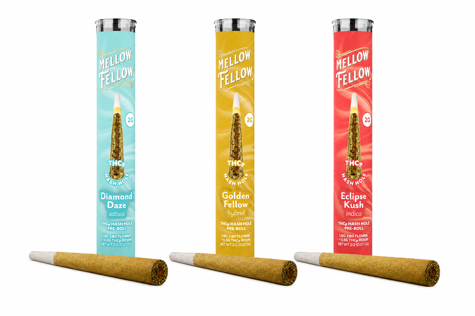 Mellow Fellow THCP 2g Hash Hole Pre Rolls 12ct Box product image