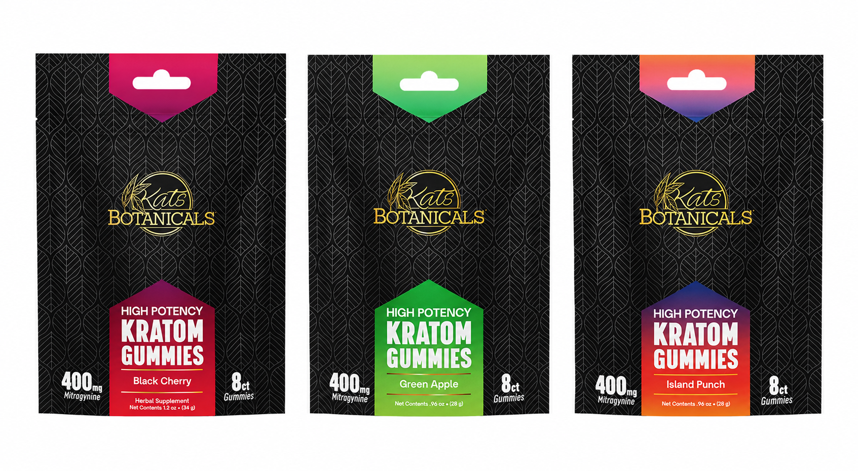 Kats Botanicals 400mg 8pk Kratom Gummies 10ct Display product image