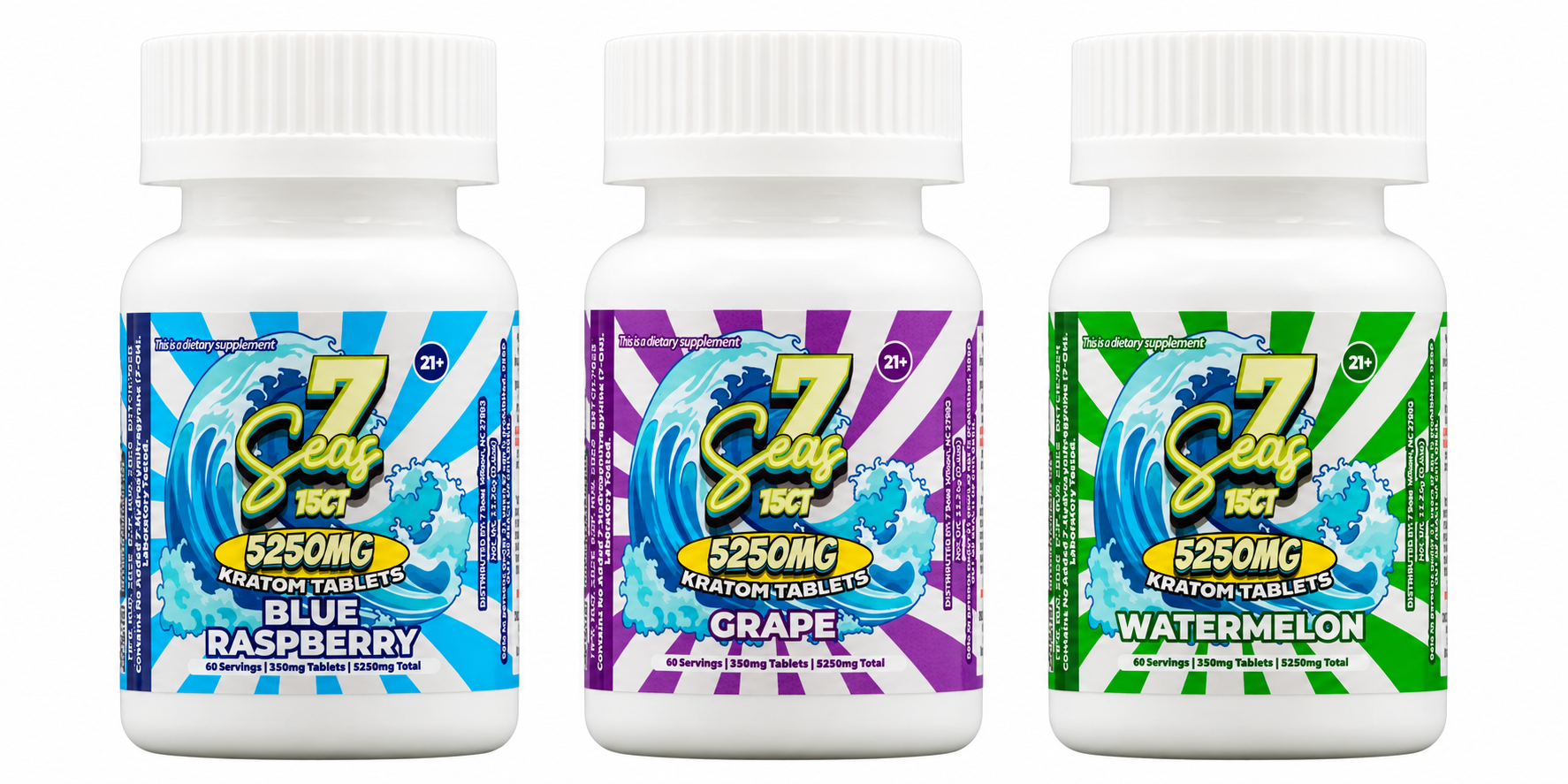 7 Seas 350mg Kratom Tablet 15ct Jar product image