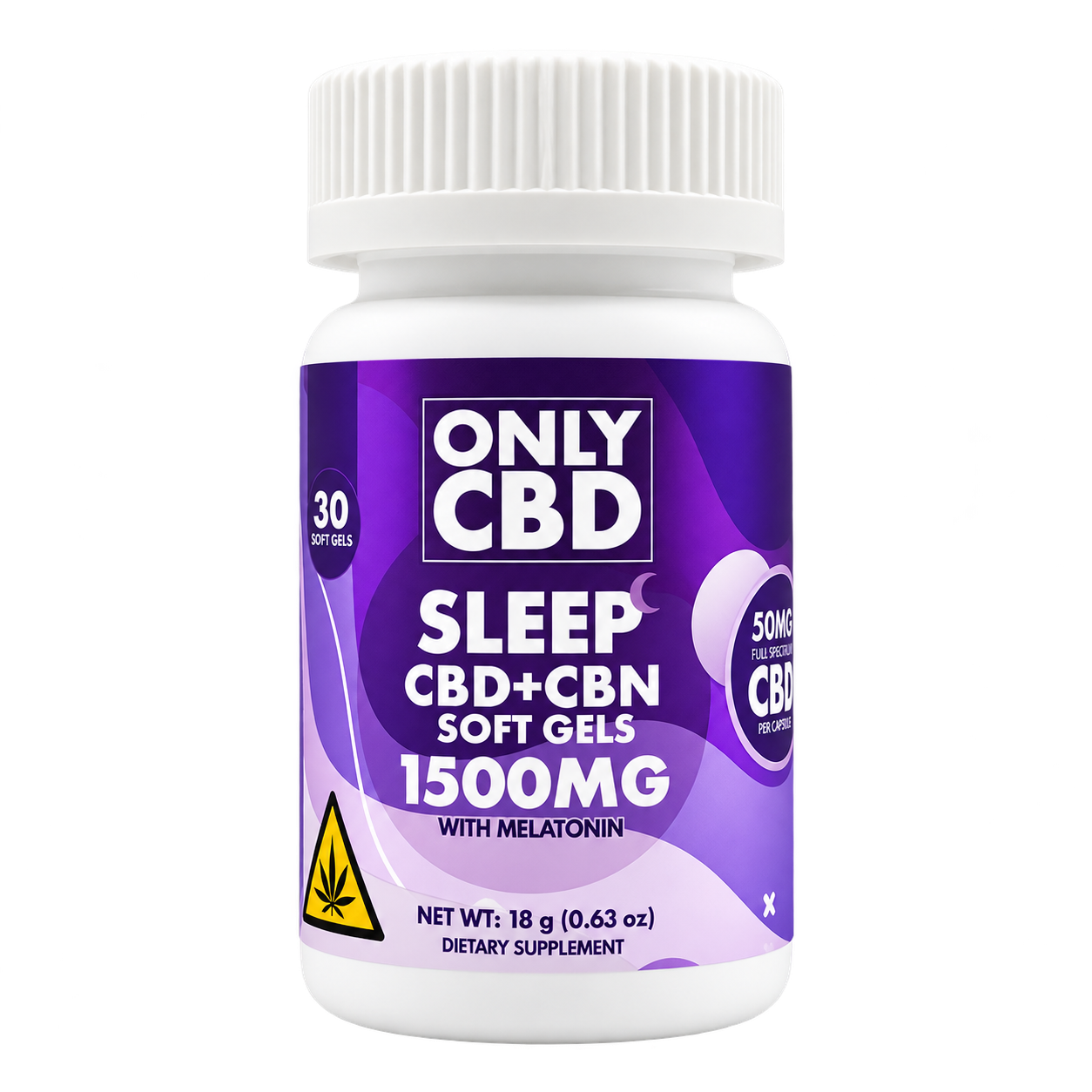 Only CBD Sleep CBD+CBN 1500mg Soft Gels 30ct Jar - image 1 of 2
