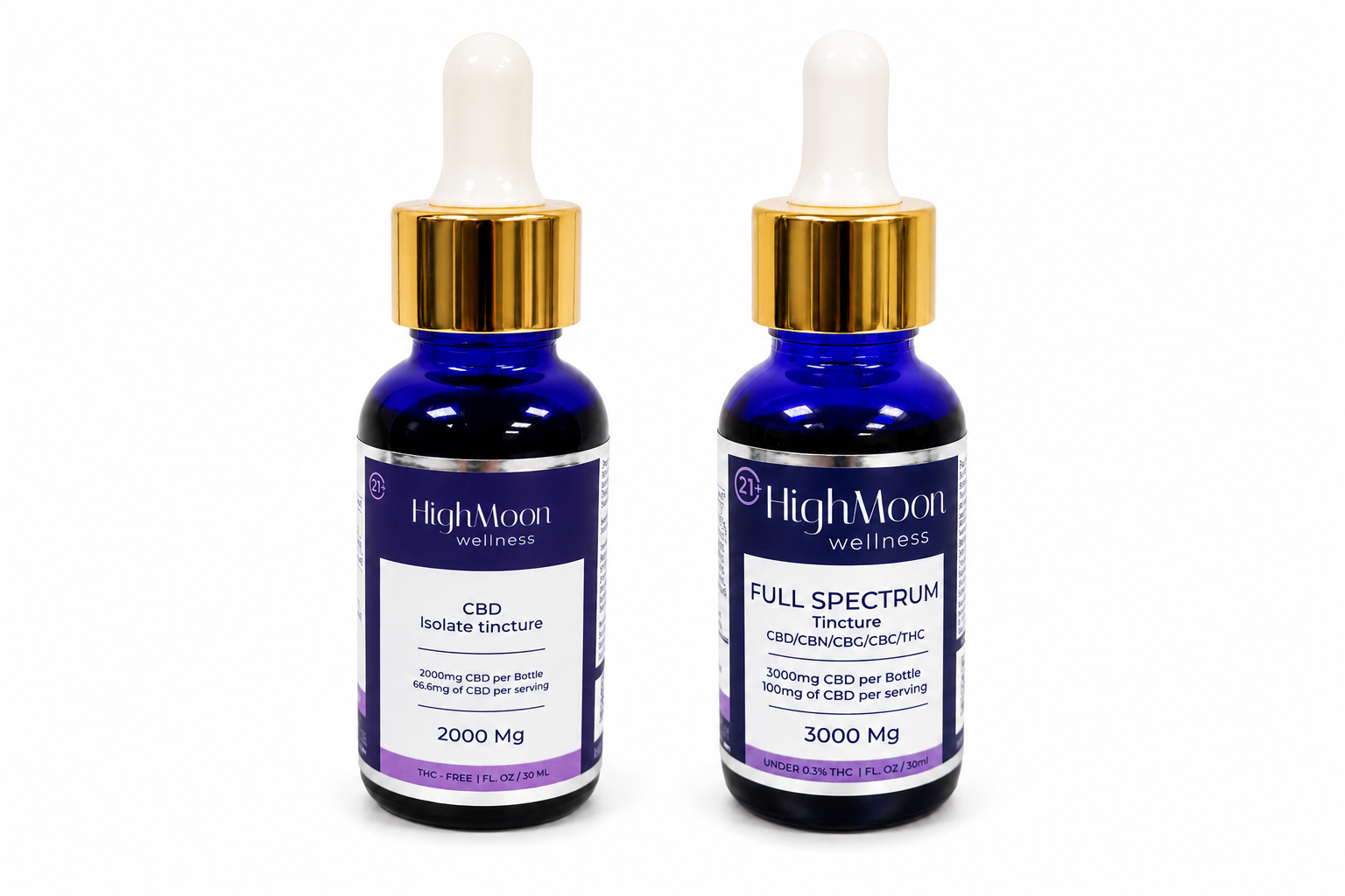 High Moon Wellness Glass Tinctures product image
