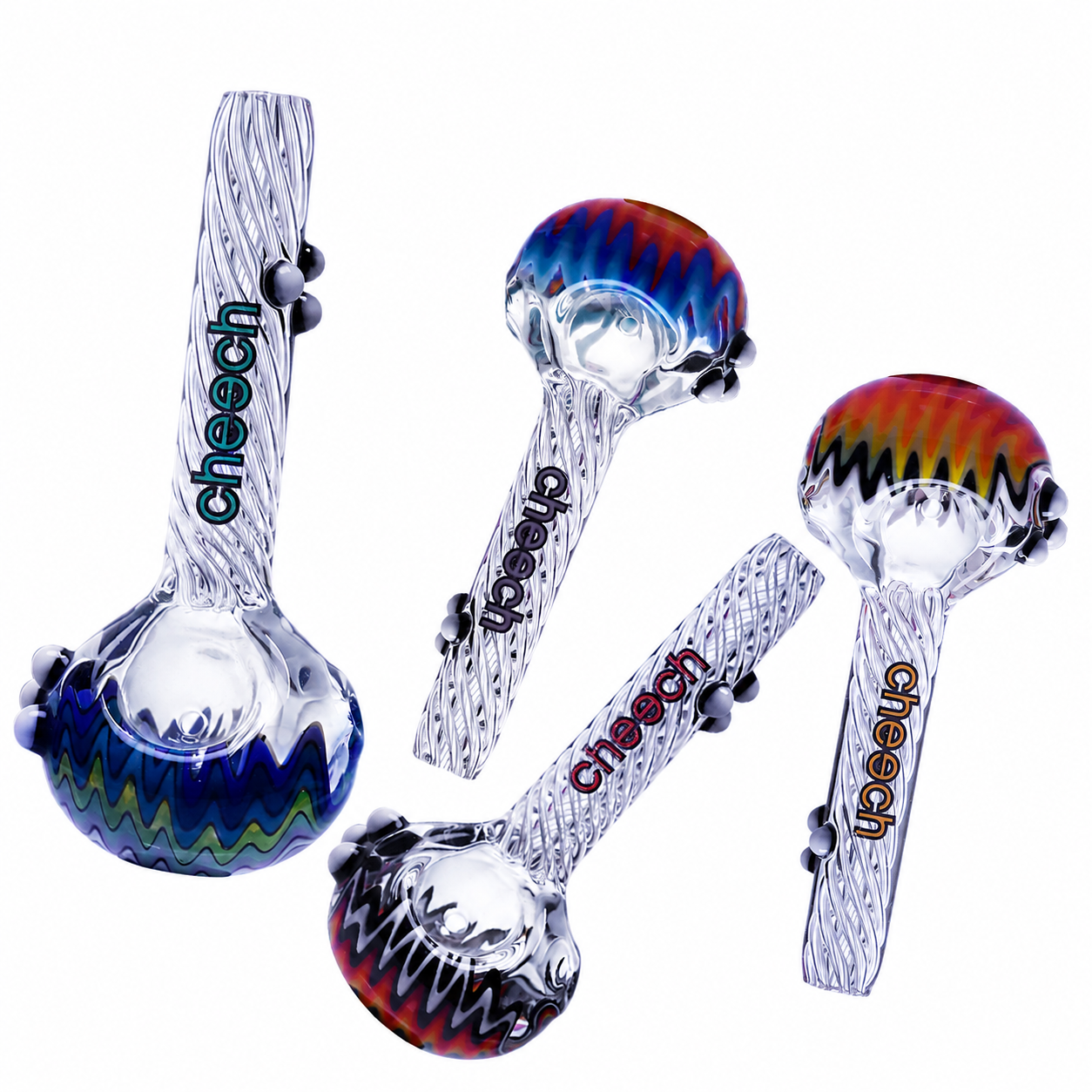 Cheech Glass - Colorful Wigwag Glass Hand Pipe 4ct Box CH-Pipe-343 - image 1 of 5