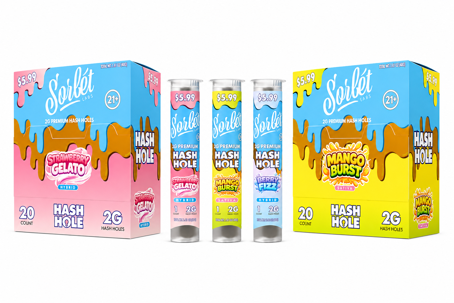 Sorbet Labs Hash Hole Pre-rolls 2g 20ct Display product image