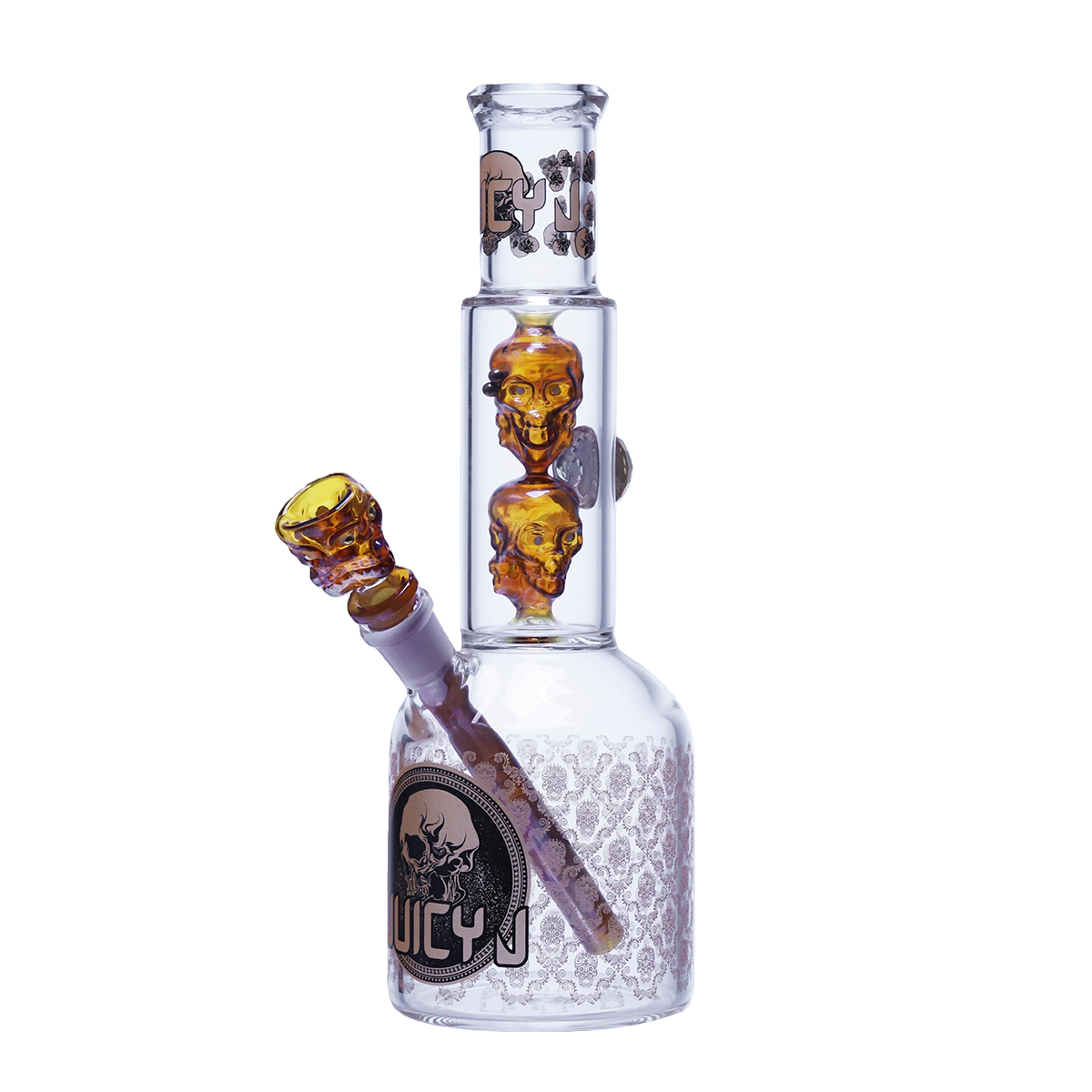 Juicy J Glass - Golden Skull Stacked Beaker - Water Pipe JJ1011 product image