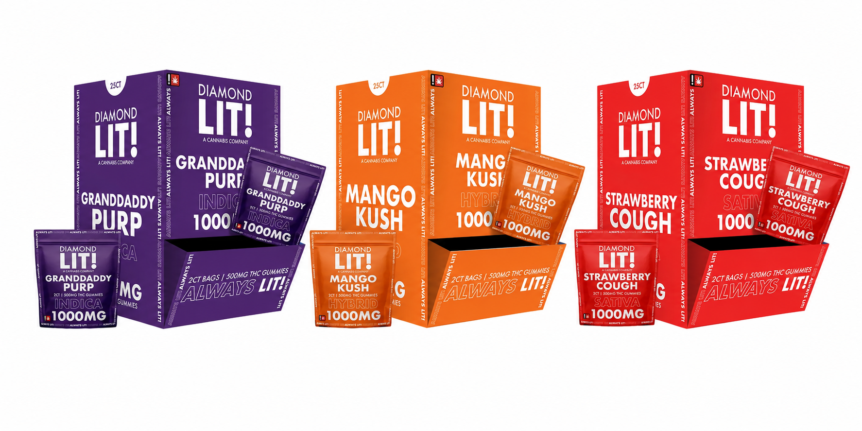 LIT THC Gummies 1000MG 25CT product image