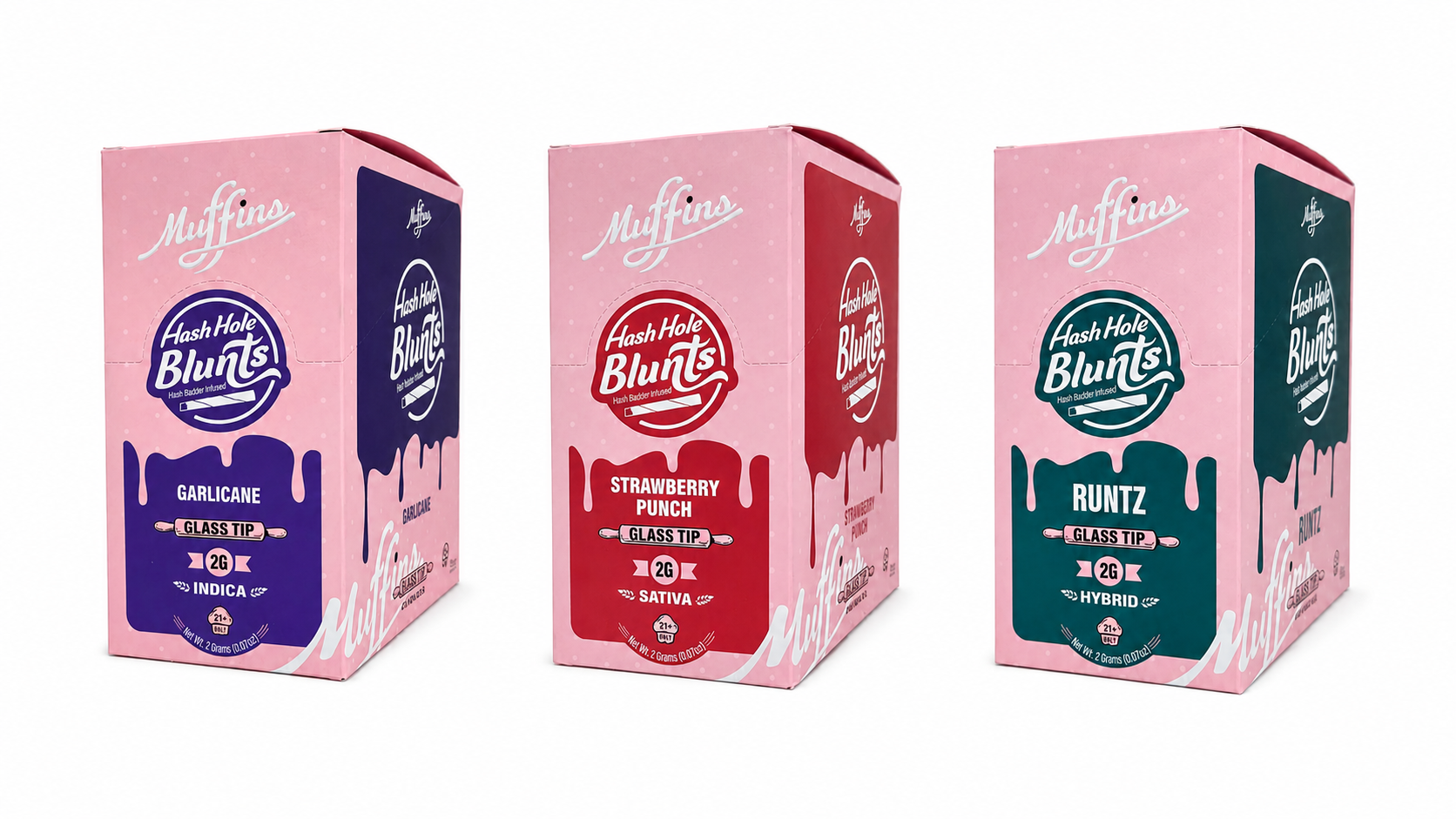 Muffins THCP Hash Hole 2g Blunts W/ Glass Tip 20ct Display product image