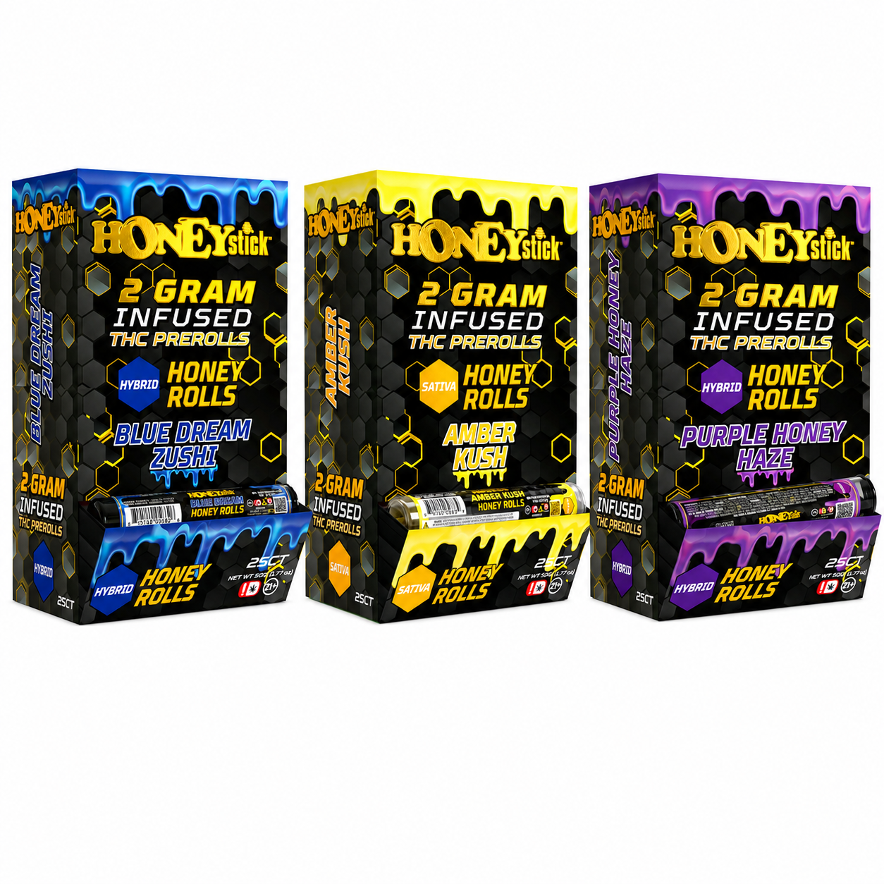 Honey Stick 2g THC Honey Rolls Pre Roll 25ct Display product image