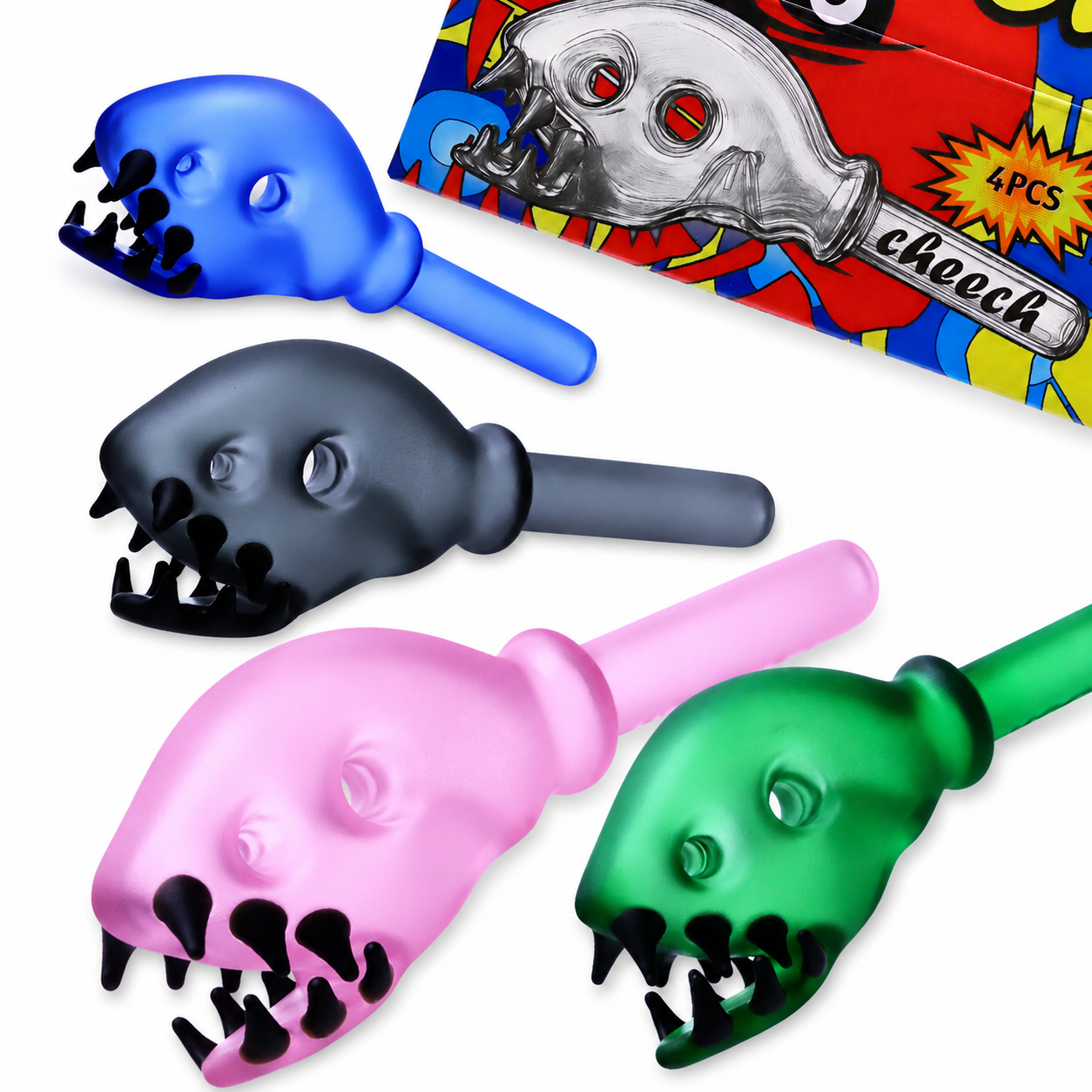 Cheech Glass - Frosted Skull Hand Pipe 4pk CH-Pipe-338 - image 1 of 5