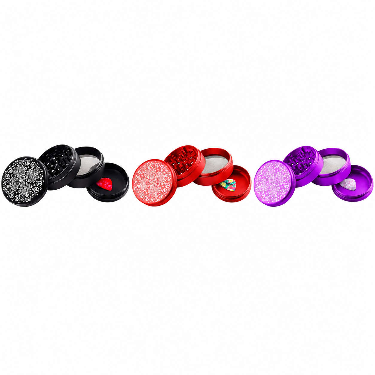 Beamer Aircraft Grade 4 Piece 75mm Grinder - Leafs and Butterflies product image
