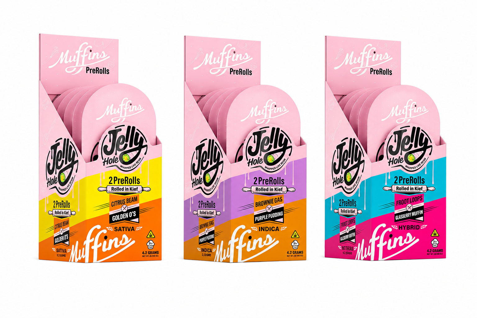 Muffins Jelly Hole 4.2g D9 Prerolls 2pk 10ct Display product image