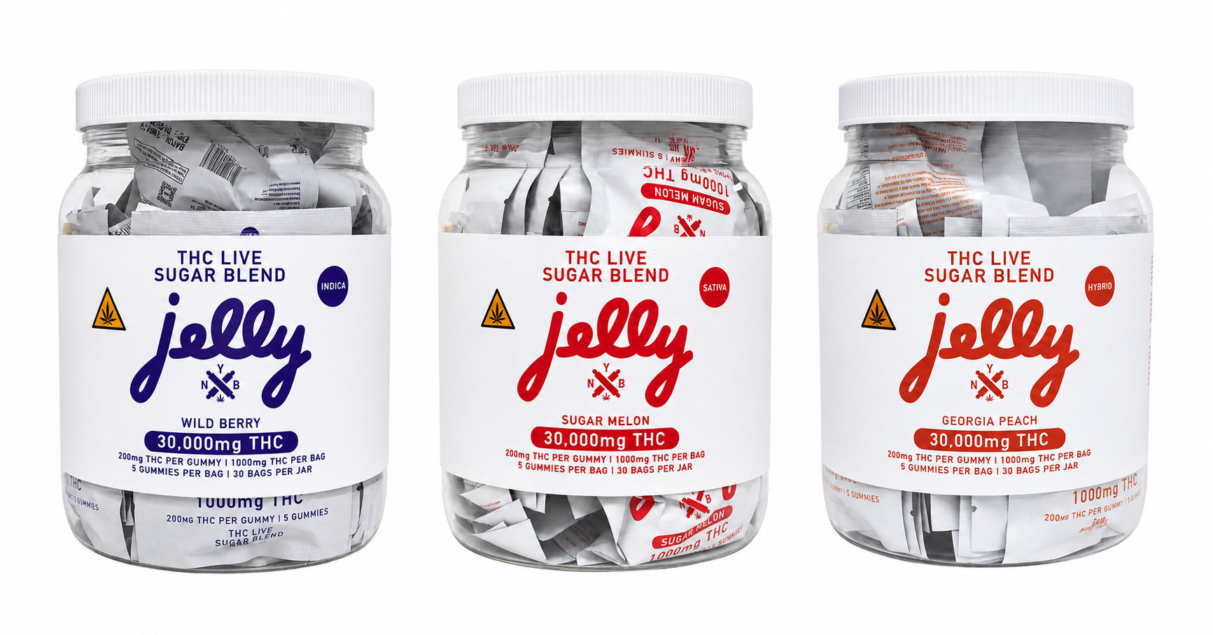 Jelly THC Live Sugar Blend 5pk Gummies 30ct Jar product image