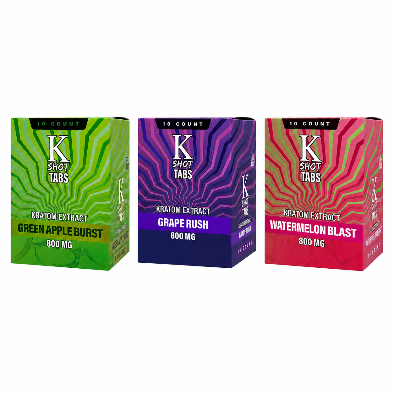 K Shot Kratom Tabs 6pk 800mg 10ct Display product image