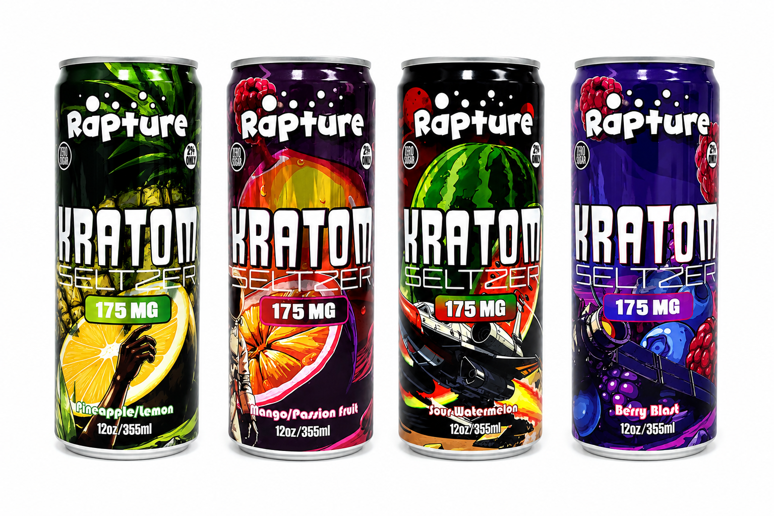 Rapture Kratom Seltzer 175 MIT 12oz Can product image