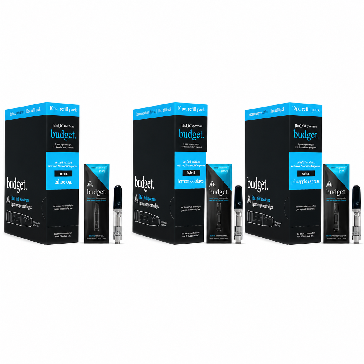 Budget 1g Full Spectrum HHC Disposable 10ct Display Refill product image