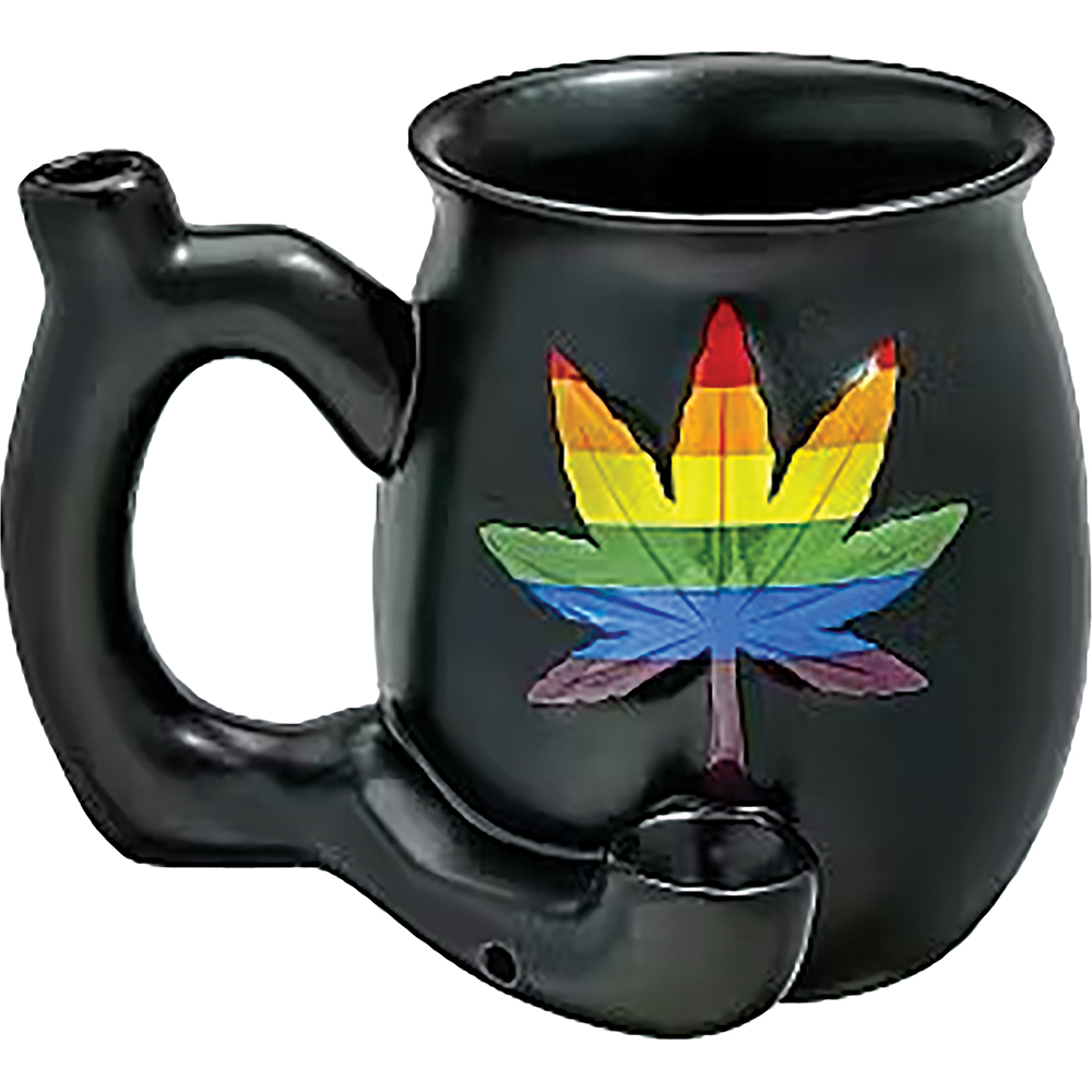 Fujima Rasta Leaf on Black Chubby Mug Pipe 1CT (C24) C product image