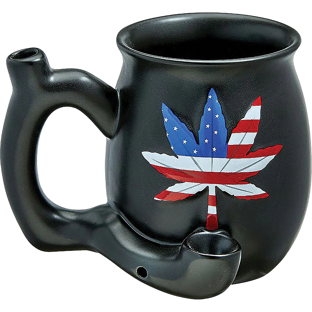 Fujima America Leaf on Black Chubby Mug Pipe 1CT (C24) C product image