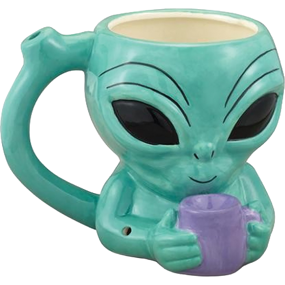 Fujima Roast & Toast Green Alien Drinking Mug Pipe 1CT (C18) C product image
