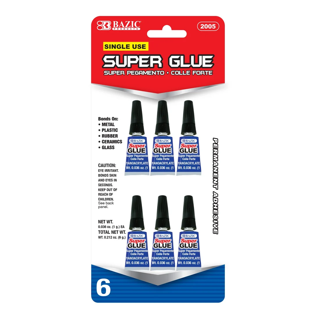 Bazic Super Glue 6/PK 1CT product image