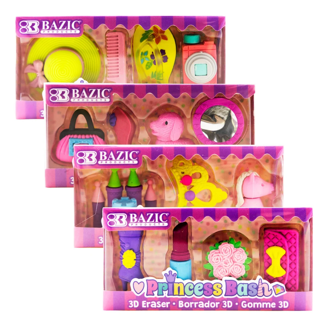 Bazic Princess Bash 3D Eraser Sets 1CT #2251 product image