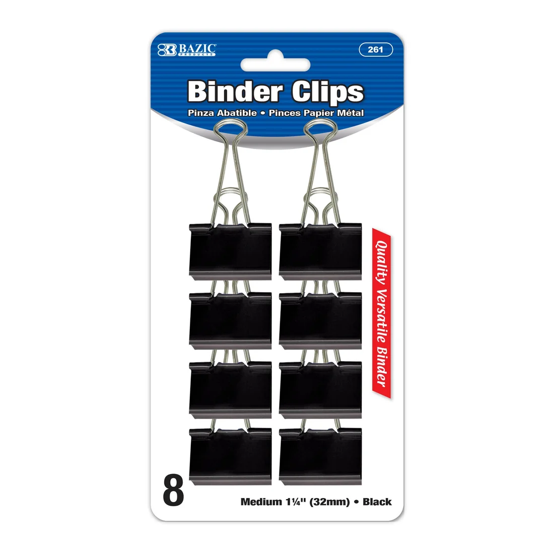 Bazic 261 Binder Clips 32Mm 8CT (C24) product image