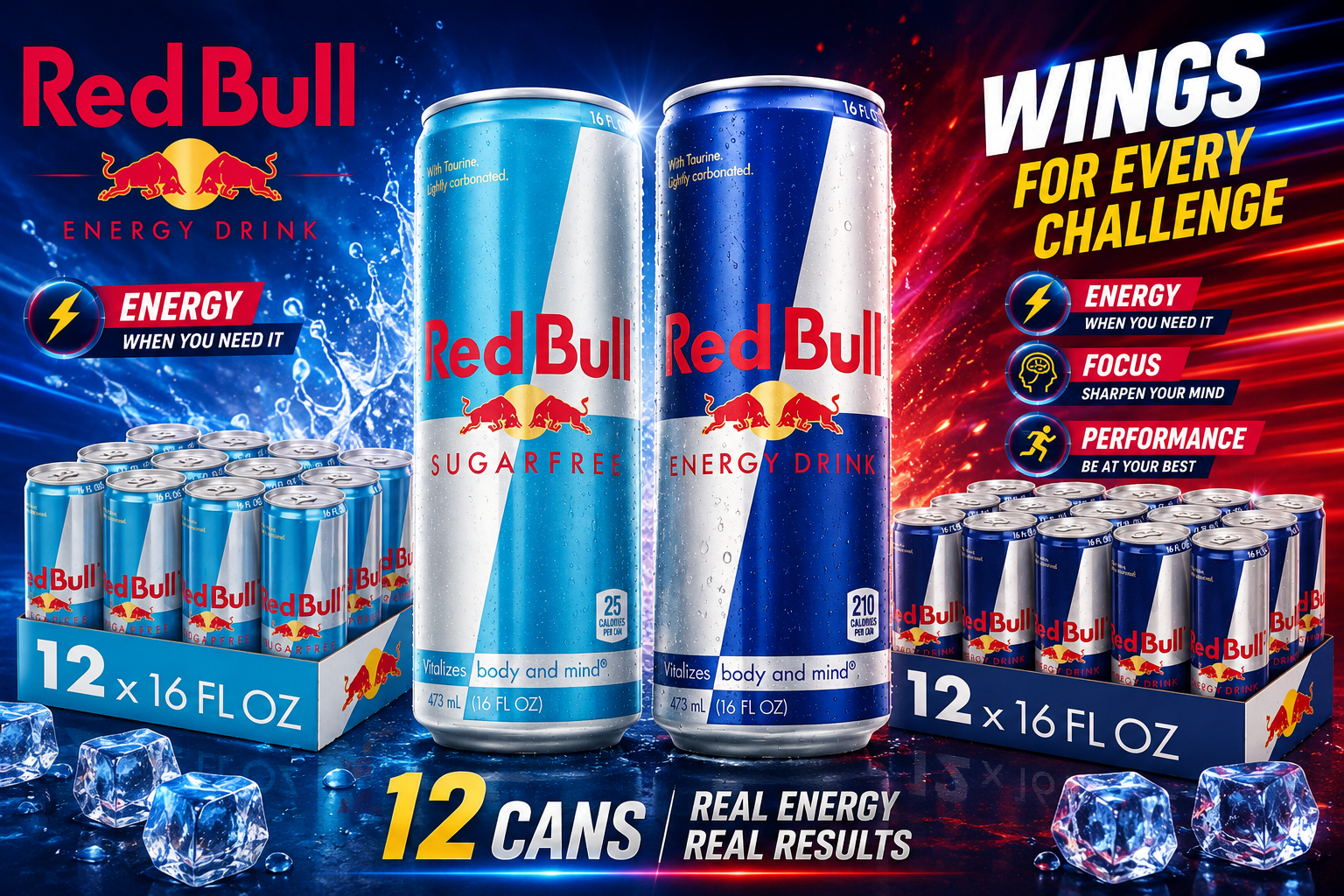 Bev Red Bull 16OZ 12CT (P154) product image