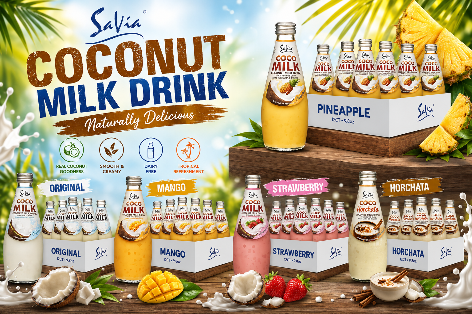 Bev Savia Coconut Milk 9.8OZ 12CT product image