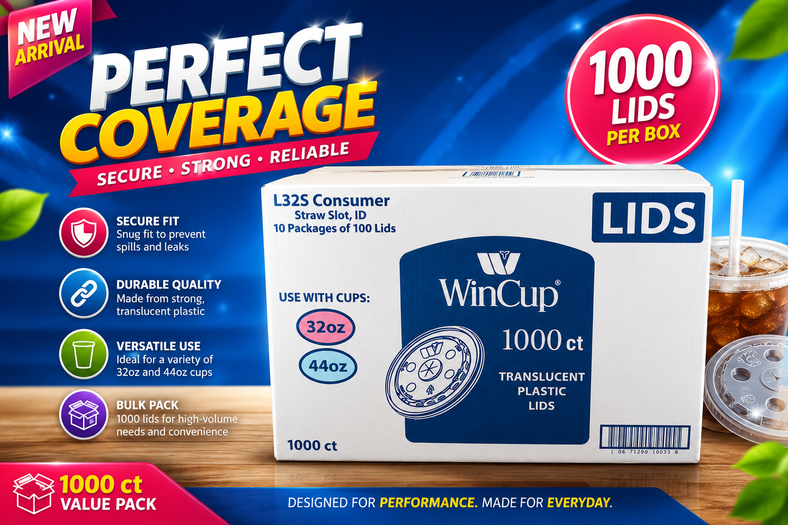 Wincup 32Oz Lids 1000Ct L32S product image