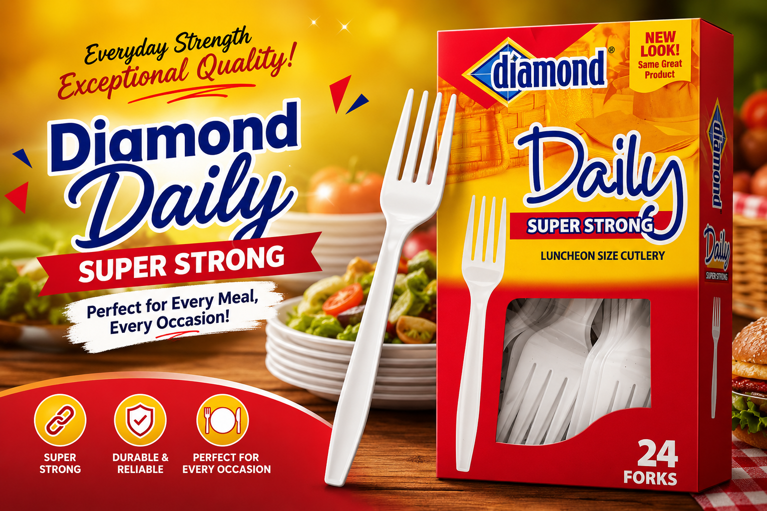 Diamond Plastic Fork 24Ct (C24) product image