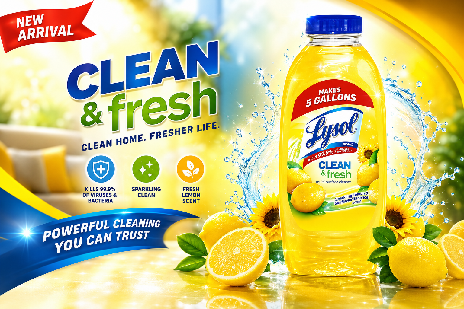 Lysol Clean And Fresh 10.7OZ 1Ct (C20) product image