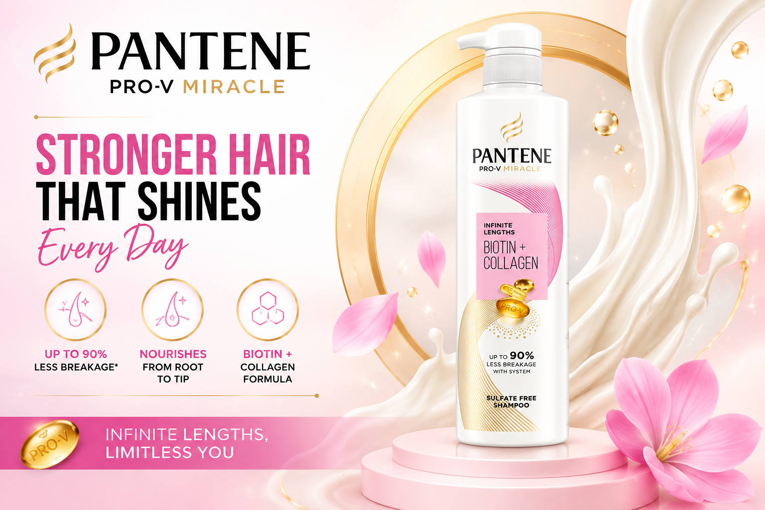 Pantene Shampoo Pro-V 13.52Oz 1CT (C6) product image