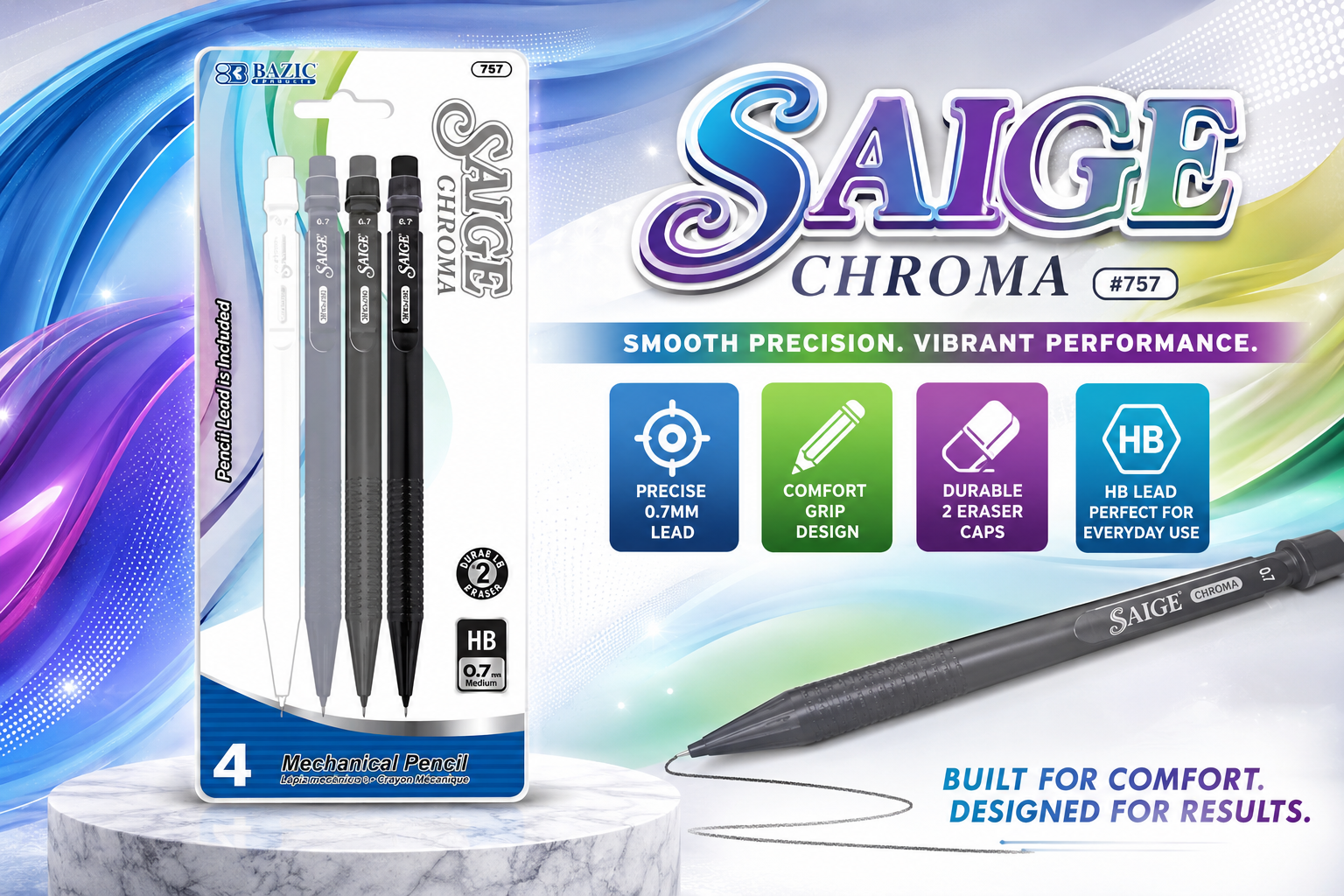 Bazic Saige Chroma #757 Pencil 4/PK 1CT product image