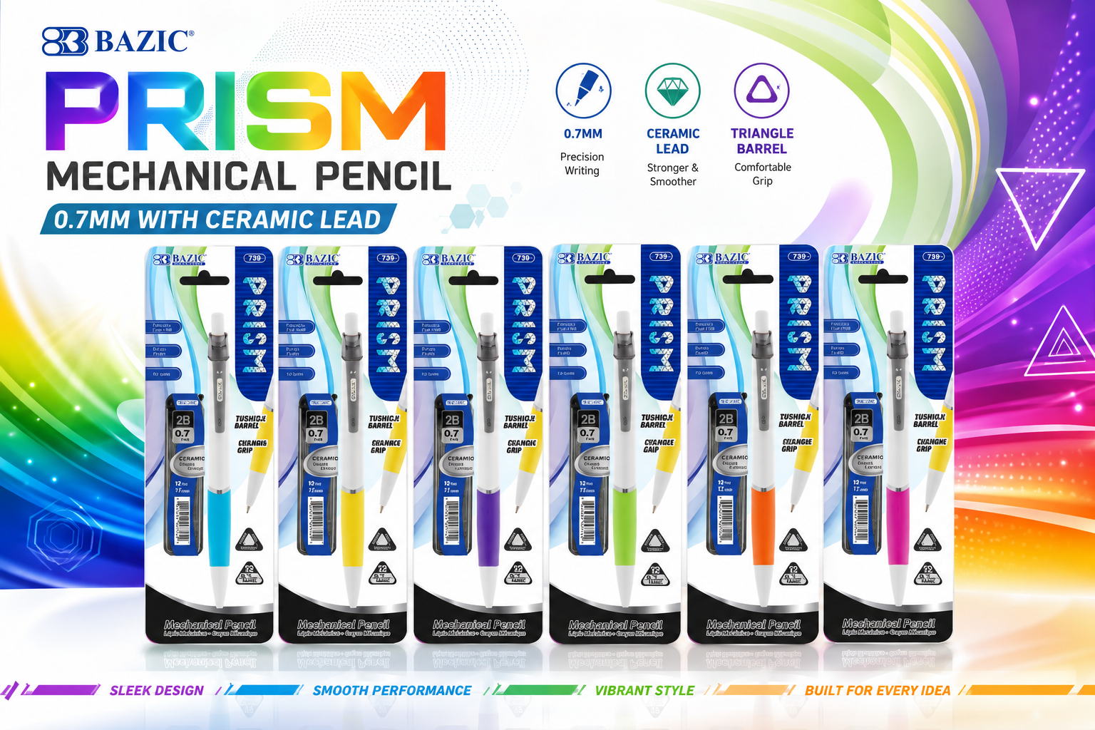 Bazic Prism 0.7Mm Mechanical Pencil W/ Ceramic Lead 739 1CT (C24) product image