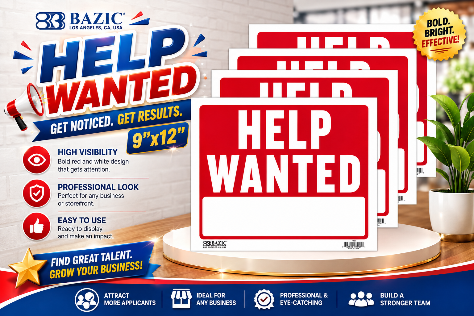 Bazic 9"X12" Help Wanted 1CT product image
