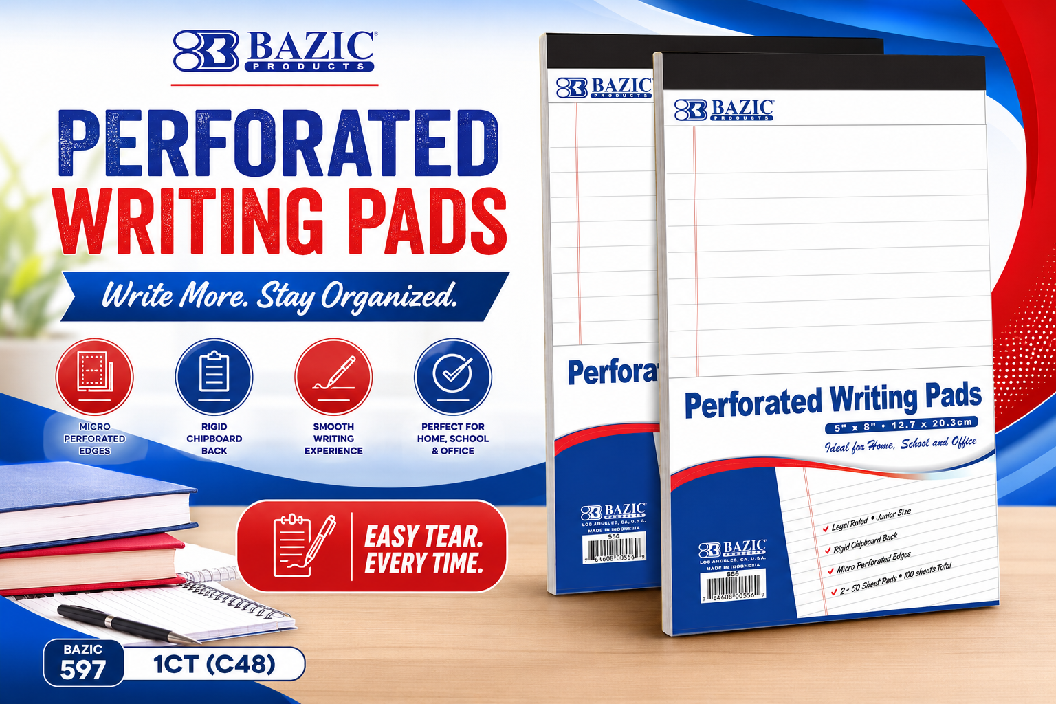 Bazic 597 Perforated Writing Pads 1CT (C48) product image