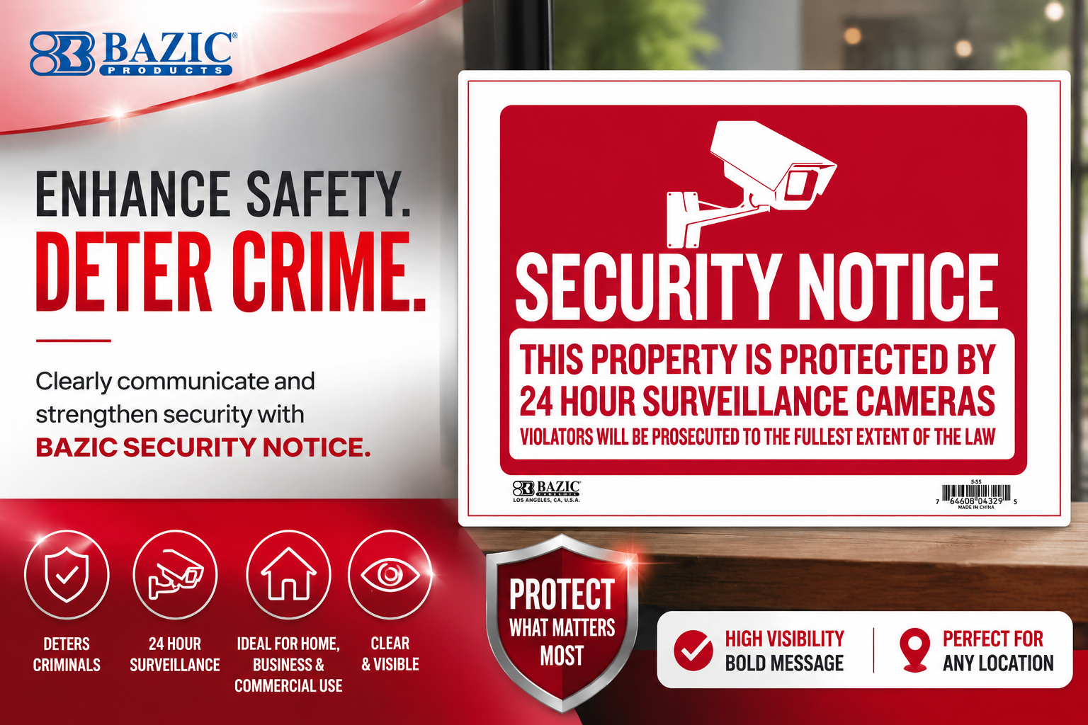 Bazic 9"X12" Security Notice 1CT product image