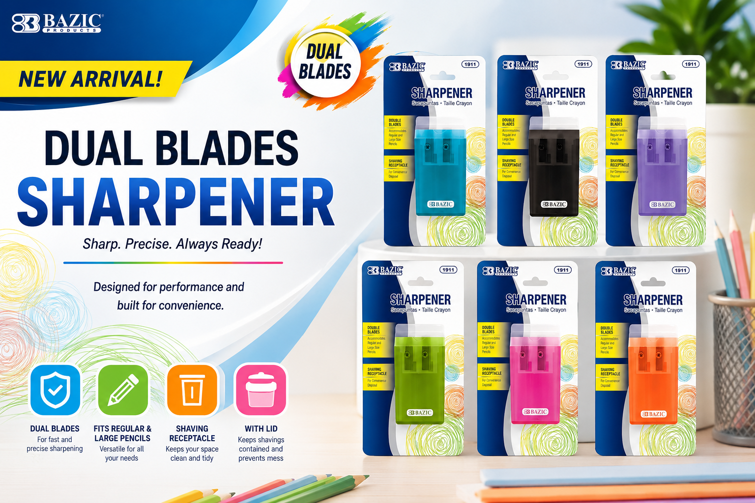 Bazic 1911 Dual Blades Sharpener W/Lid product image