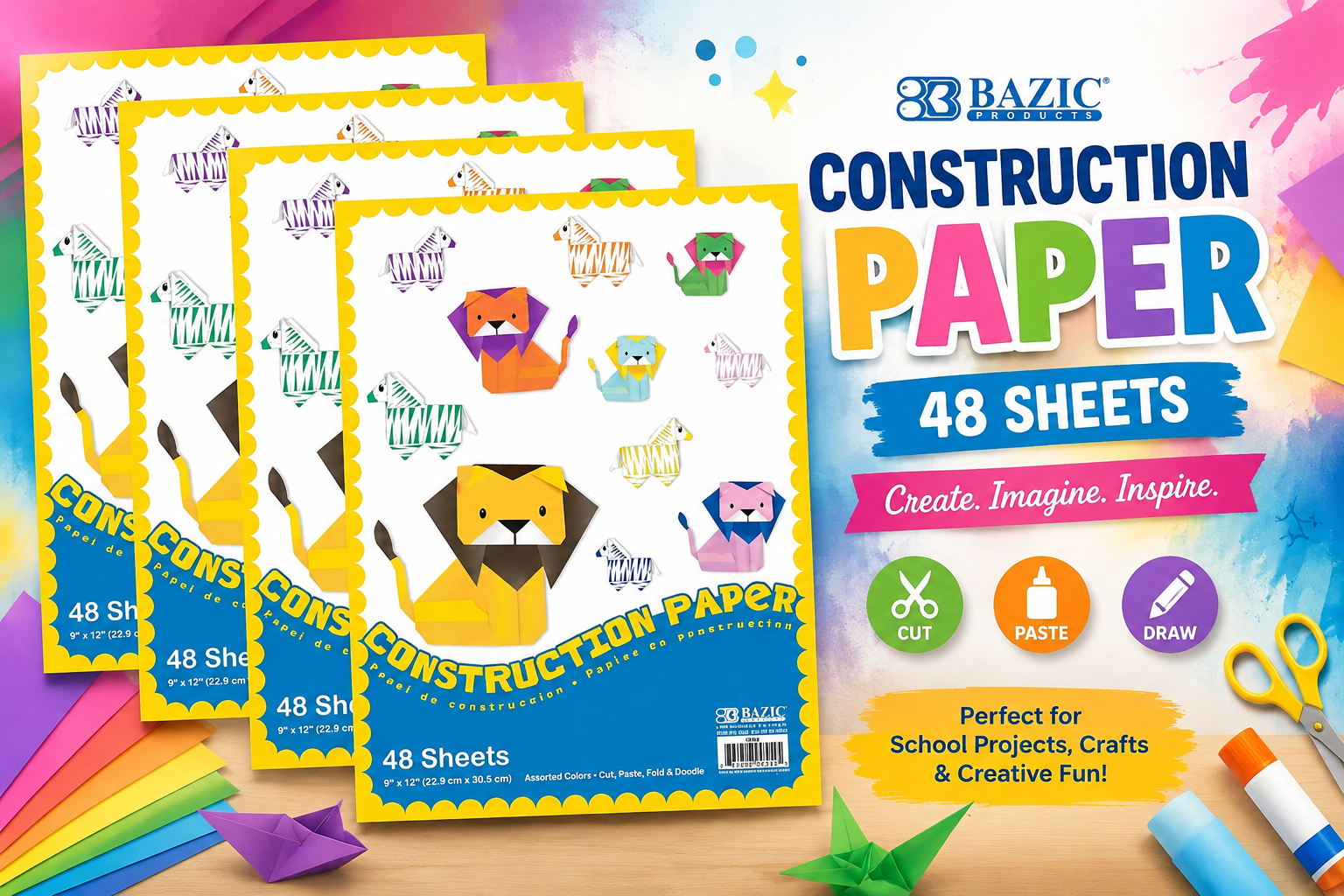 Bazic 9" X 12" ConstruCTion Paper 48PK 1CT  #554 product image