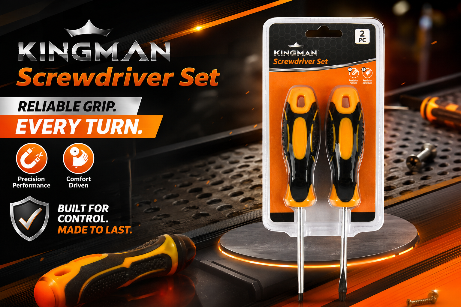 Kingman Screwdriver 2Pcs Set 1CT (C24) product image