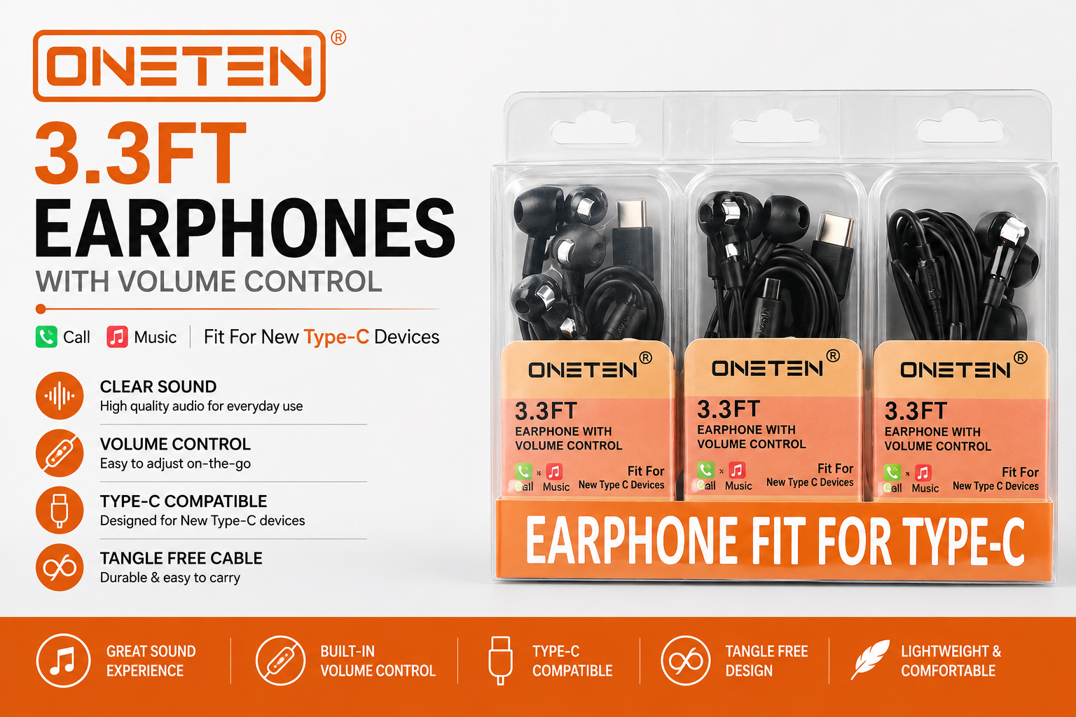 Phone Oneten Ca113 Type C Ear Phone 1CT (C12) product image