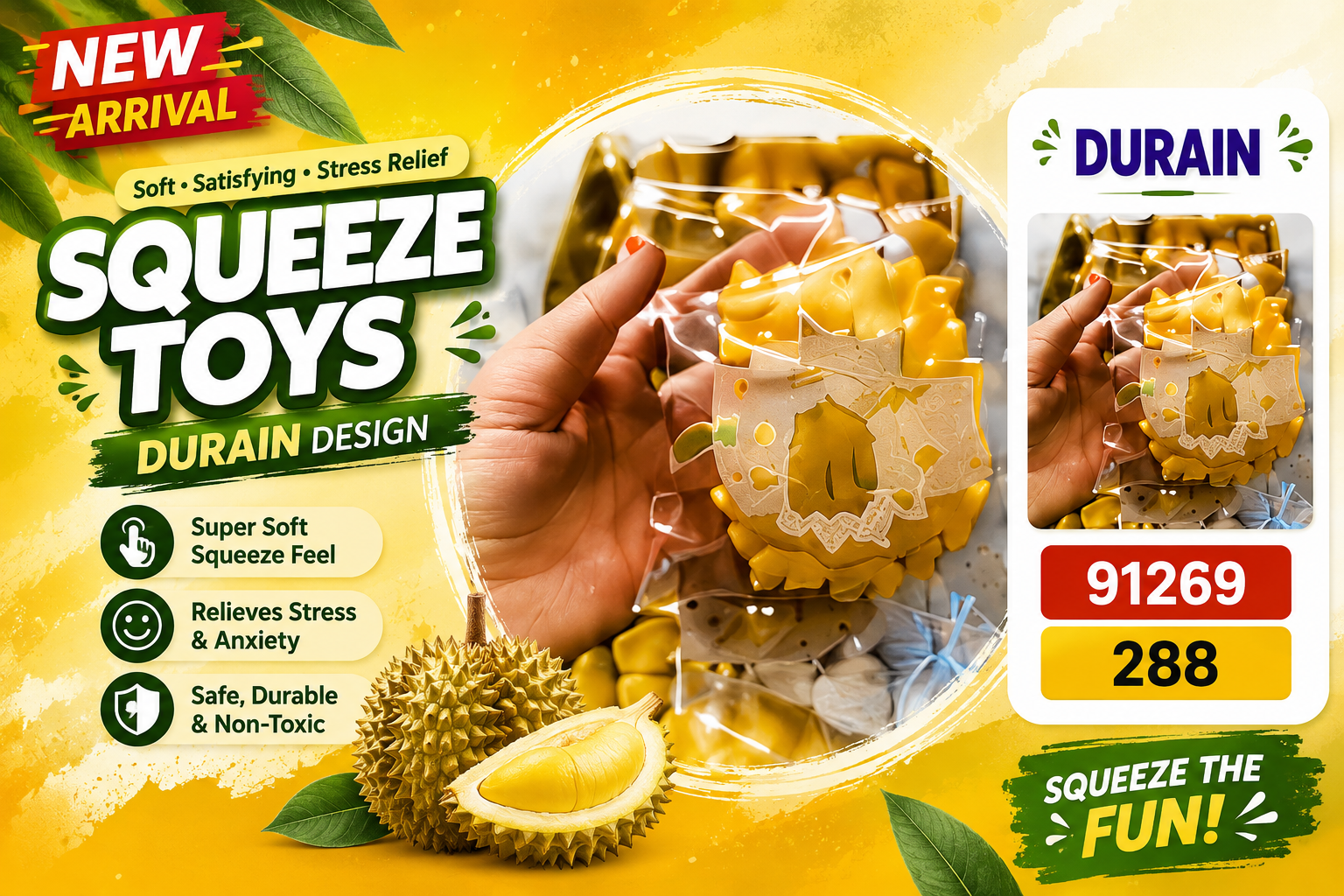 Squishy Toys Durain Design #CH91269 12CT (C24) . product image