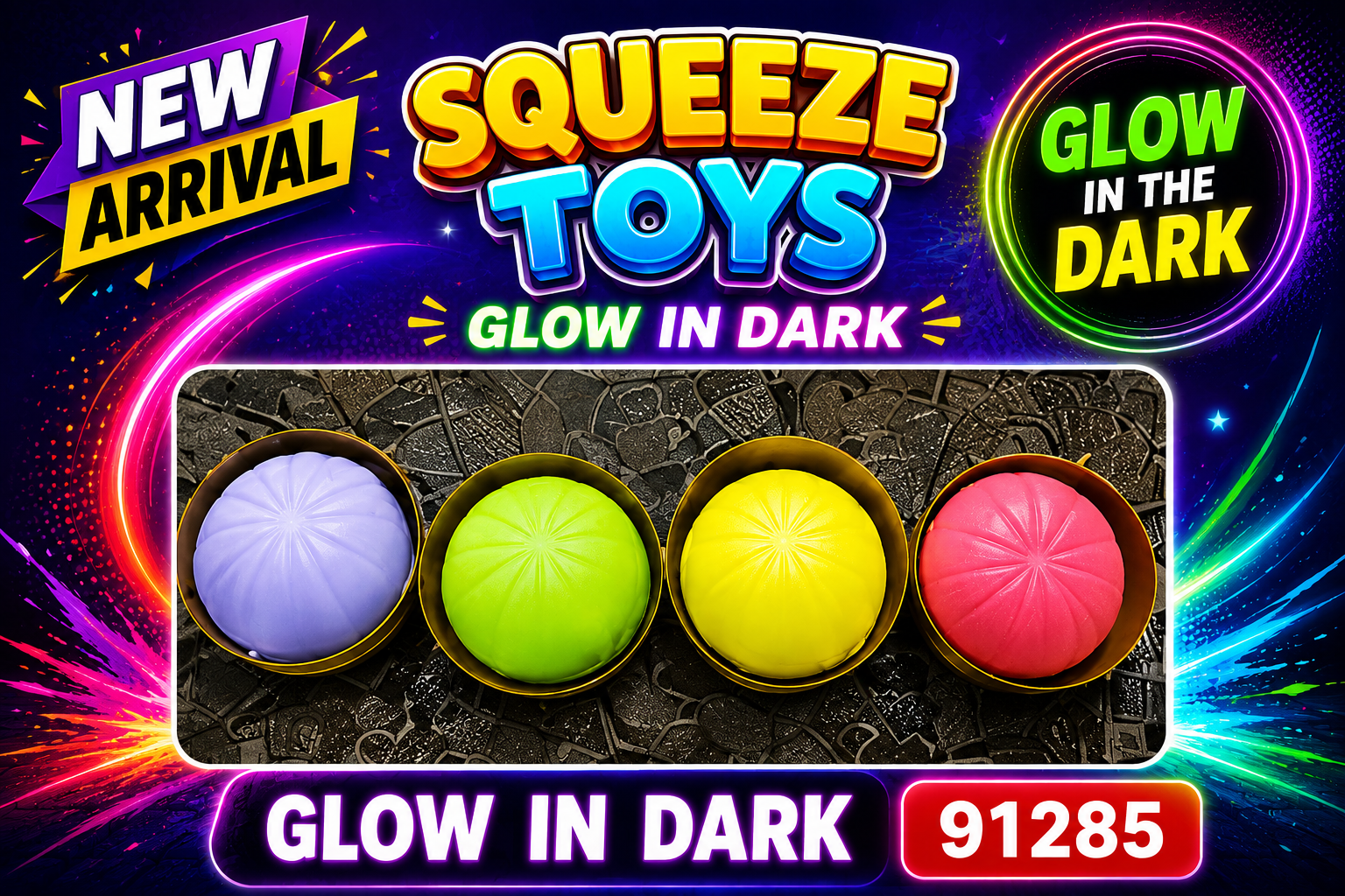 Squishy Toys Glow In Dark Dumplings #91285 12CT (C12) . product image