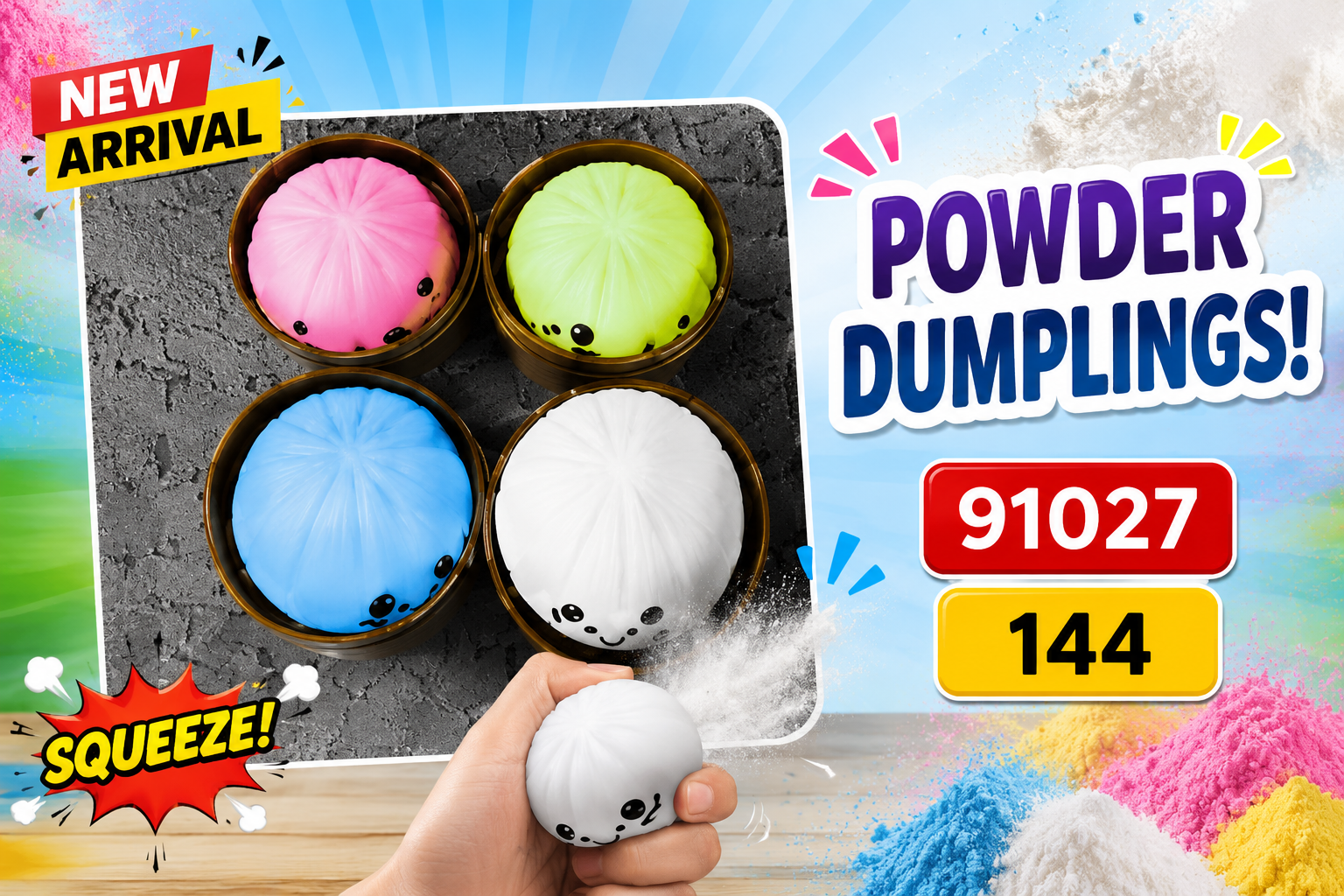 Squishy Toys Powder Dumplings #CH91027 12CT (C12) .. product image