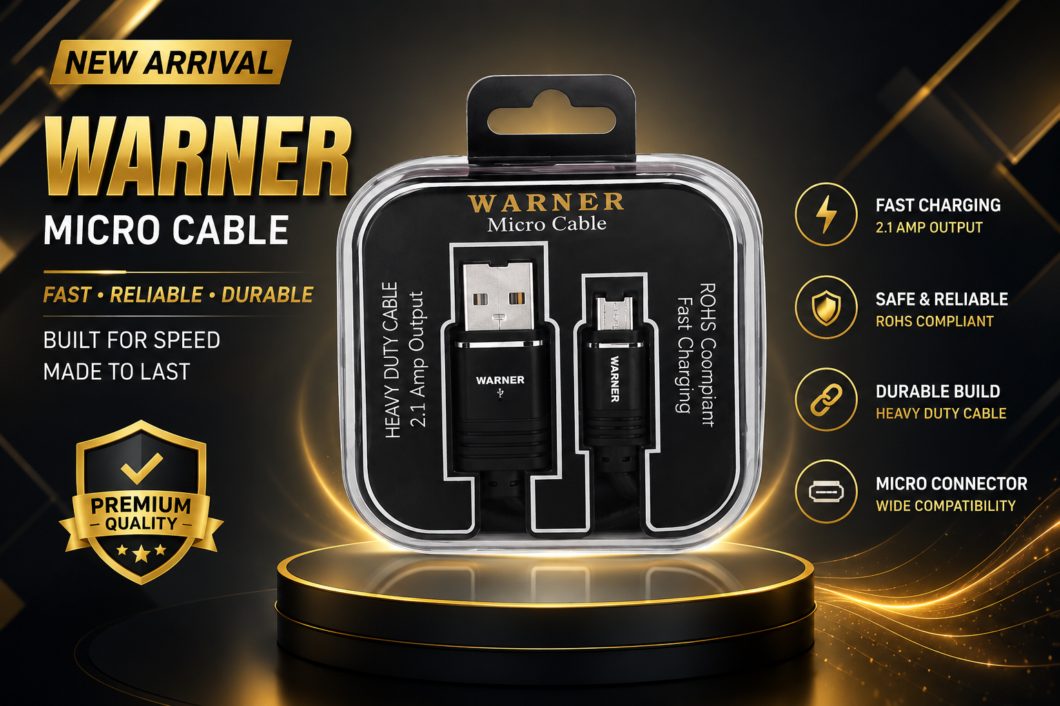 Phone Cable 1CT V8/V9 Warner Deluxe Royal Micro 99907 product image