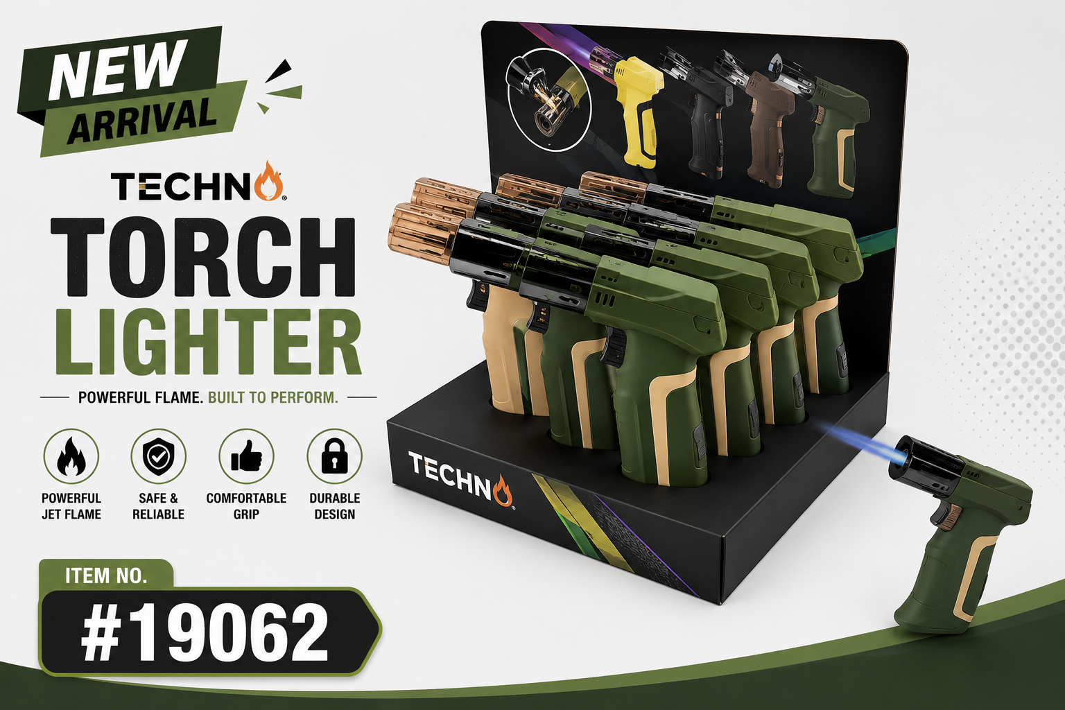 Lgt Techno Slant Torch Lighter 9CT Box 19062 (C16) product image