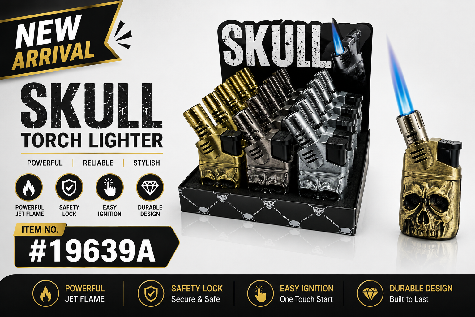 Lgt Skull Angle Torch Lighter 12CT (C24) product image