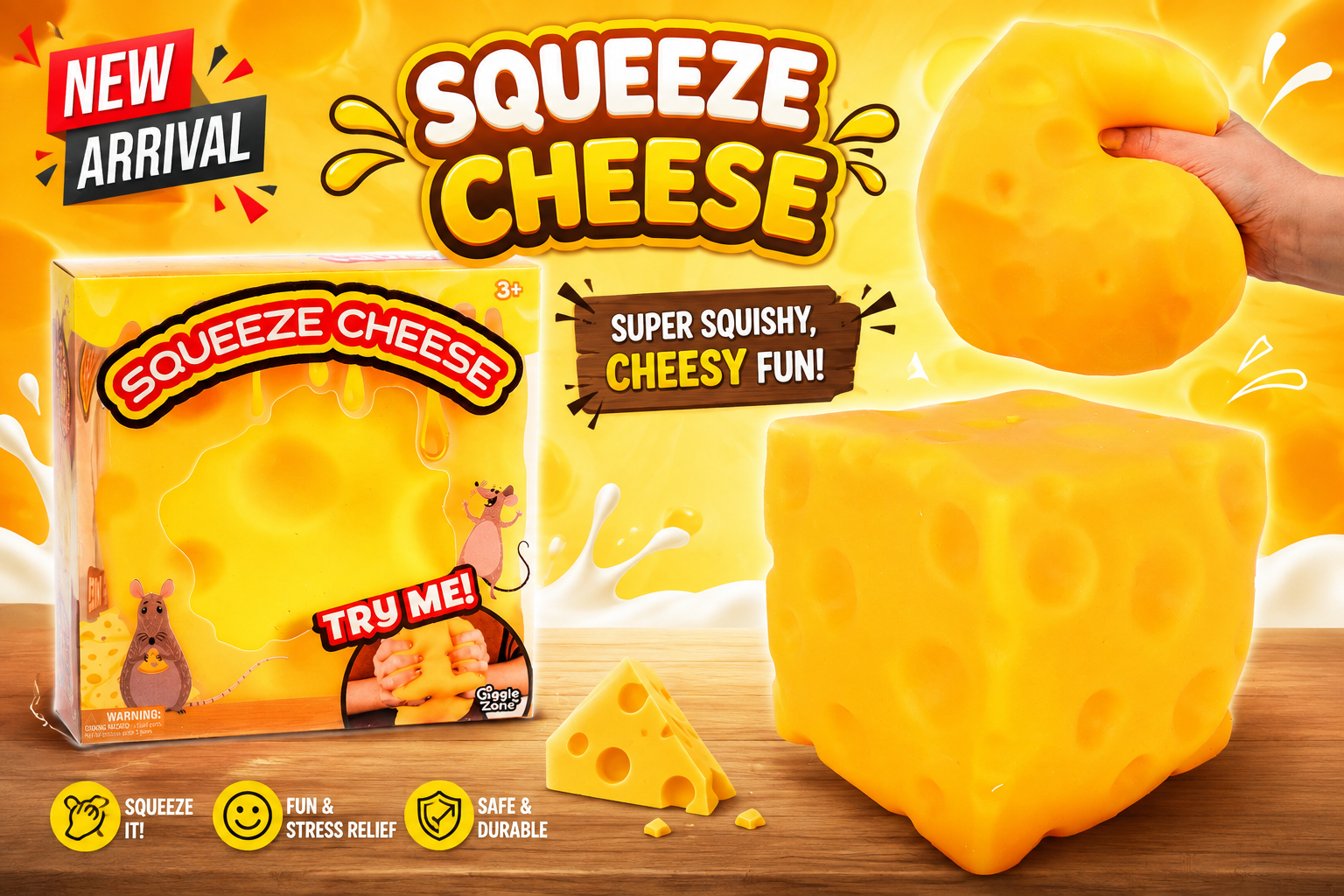 Squishy Toys Jumbo Cheese 1CT (C36) .... product image