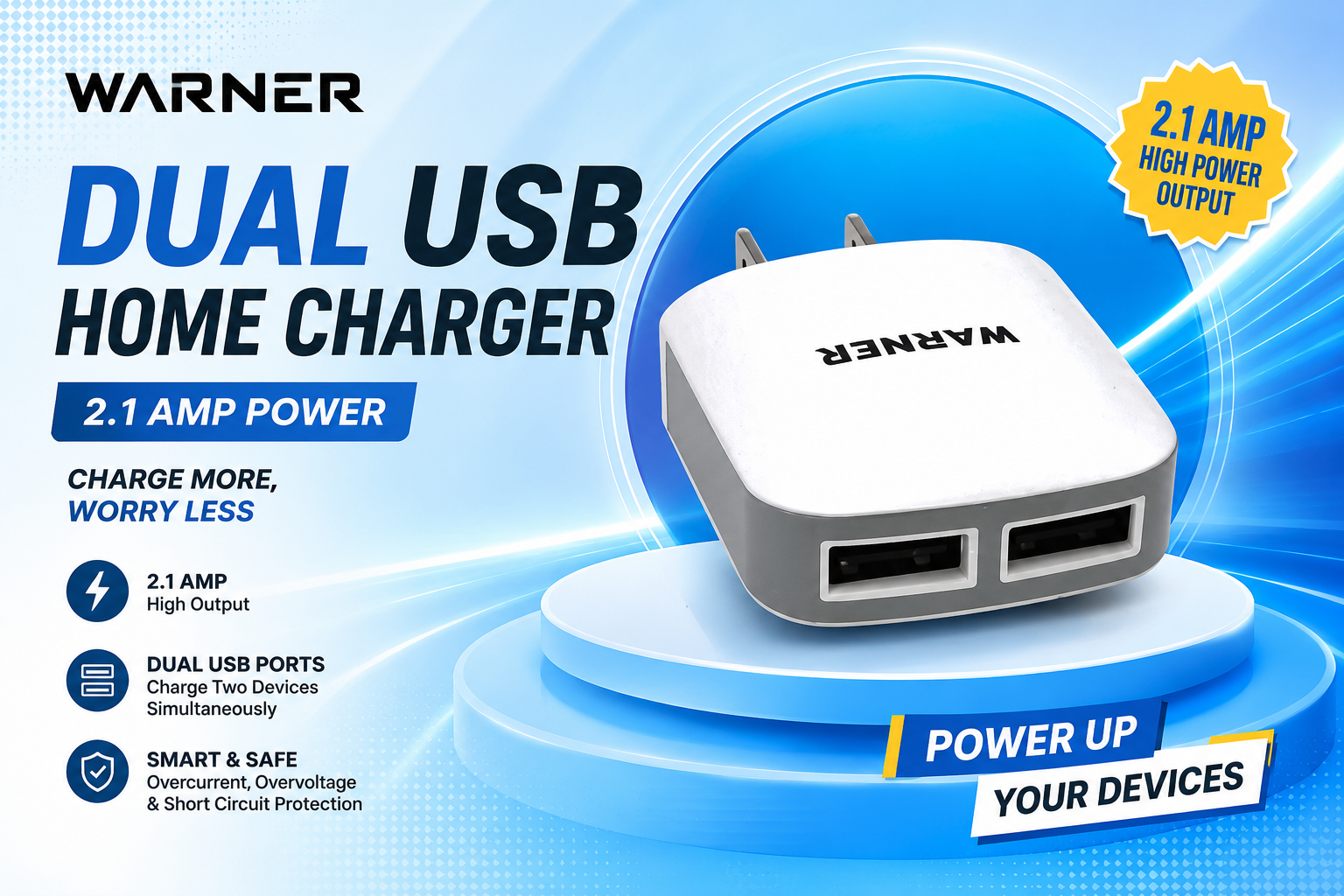 Phone Warner 2.1 Dal Usb Home Charger 1CT (C16) product image